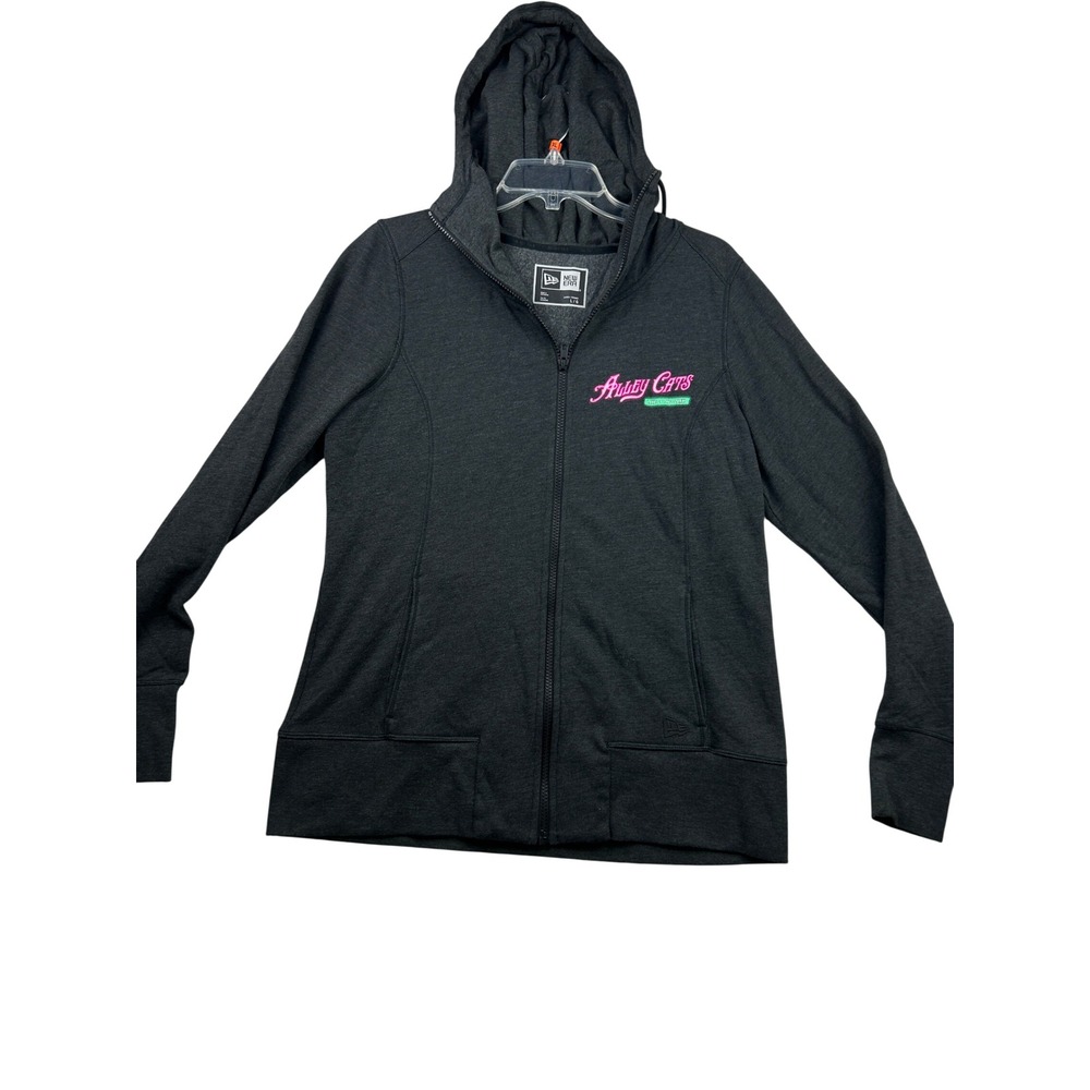 New Era Alley Cats Pizzeria Zip Hoodie L Gray Lake Ozarks Missouri Graphic